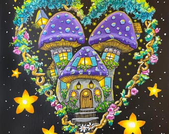 Mushroom House. This is an American trading card, great for albums, trading, small places, table frame