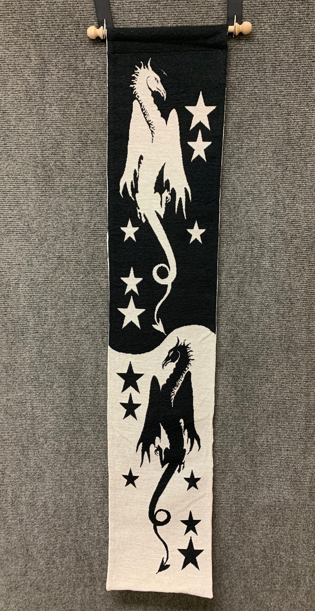 Tapestry Dragons, Yin Yang Dragons, Dragon Tapestry, Black and White ...