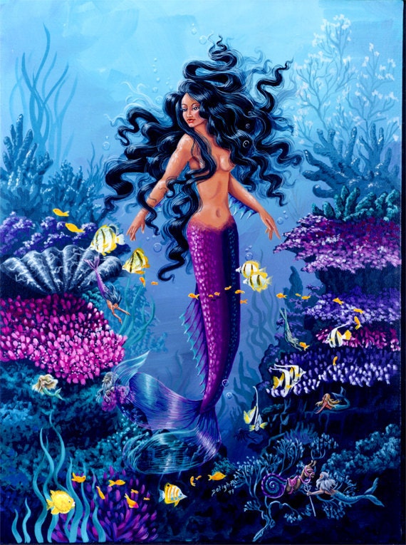 ダイヤモンドアートクラブ　Coral Mermaid 最終値下げ Coral Fairies. 11x14print, Double Matted, Limited Edition