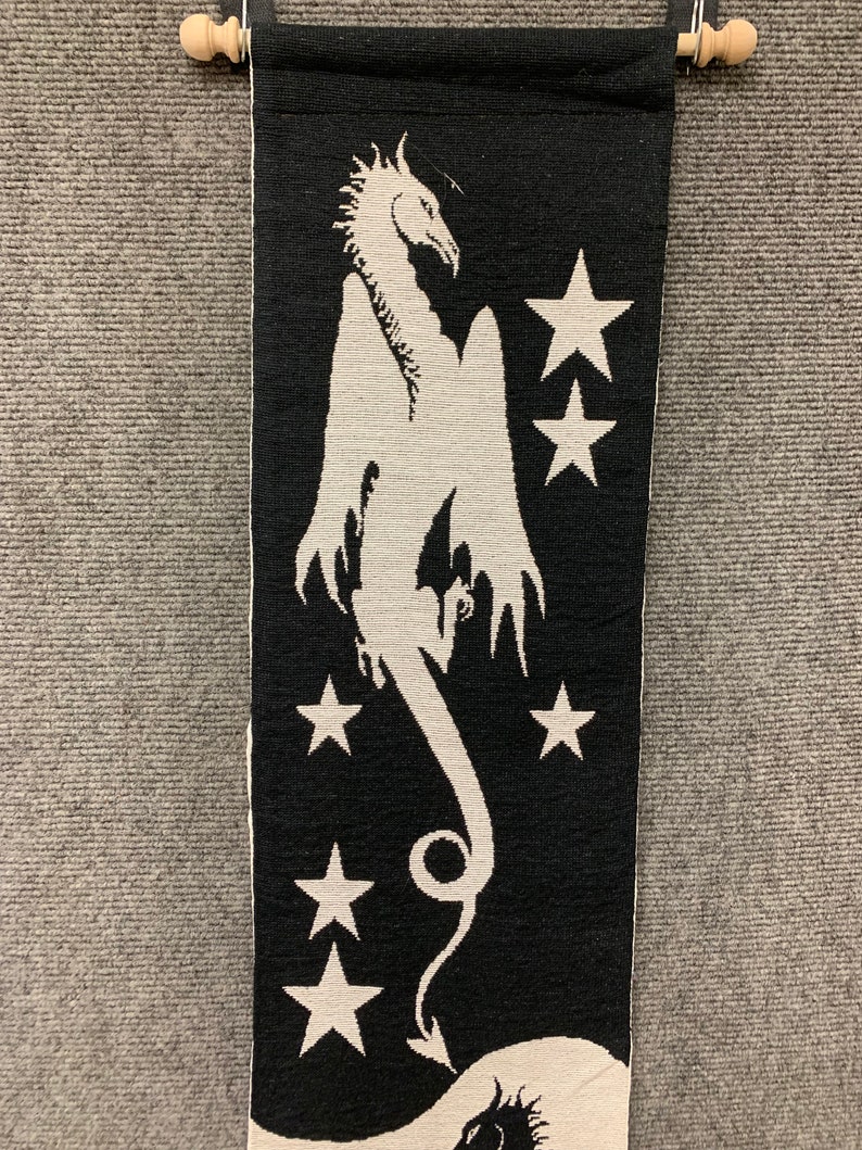 Tapestry dragons, yin yang dragons, dragon tapestry, black and white dragons bild 2