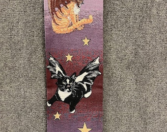 3 Winged Cat Bell Pull Tapestry