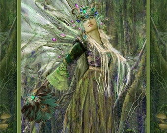 The Dryad. 8x10 print, tree fairy, fairy art, fairy print, fairy art print, forest fairy, beautiful fairy, whimsical fairy, lovely fairy,