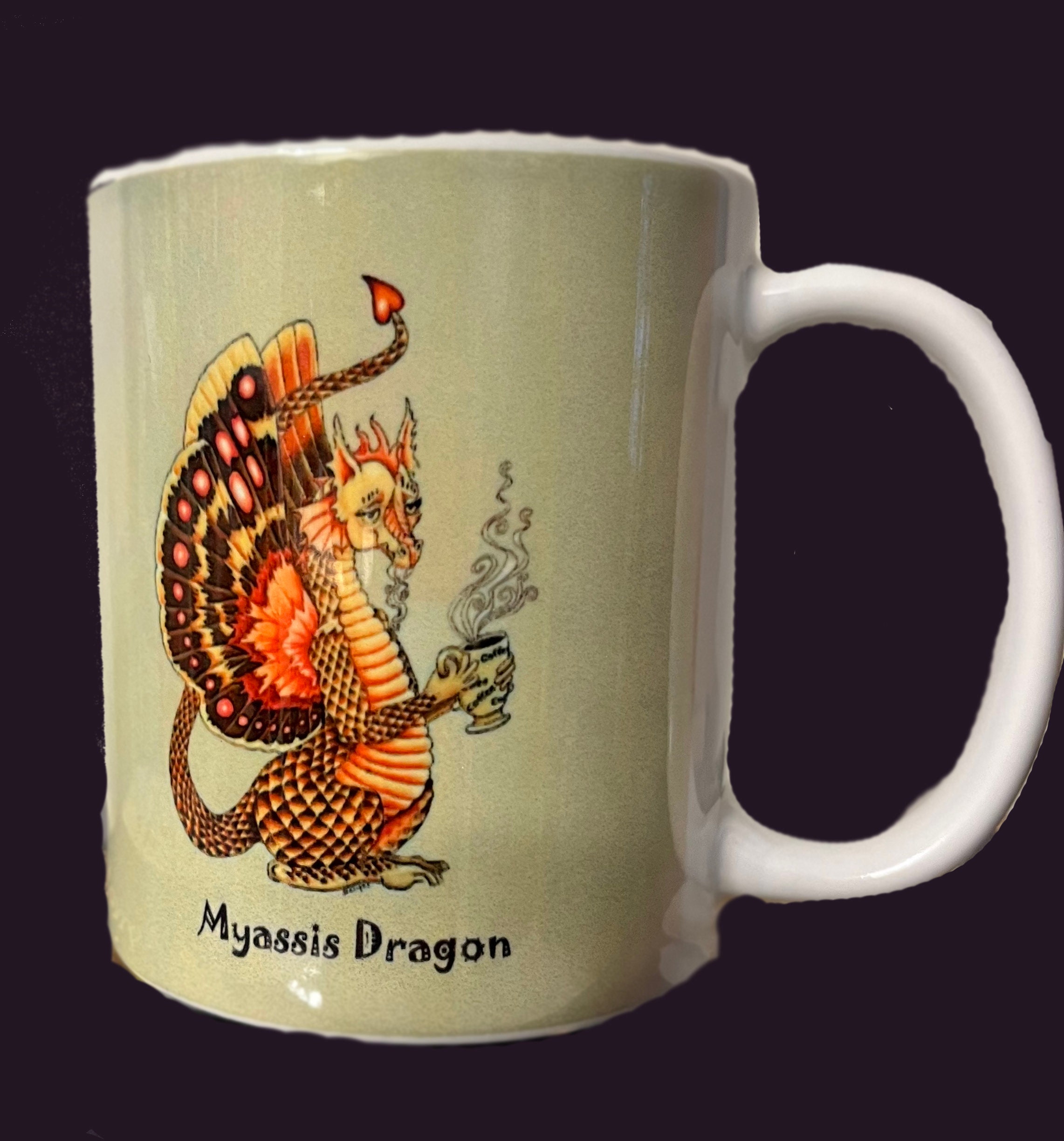 Myassis Dragon、11 オンス マグ、セラミック マグ、食器洗い機対応