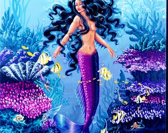 Coral Fairies, esta es una tarjeta coleccionable estadounidense, ideal para álbumes, intercambios, lugares pequeños, marcos de mesa, sirena bajo el agua, coral.