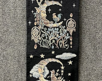 Tapestry, Tapestry wall hanging, 4 moon Bell Pull Tapestry 8x38