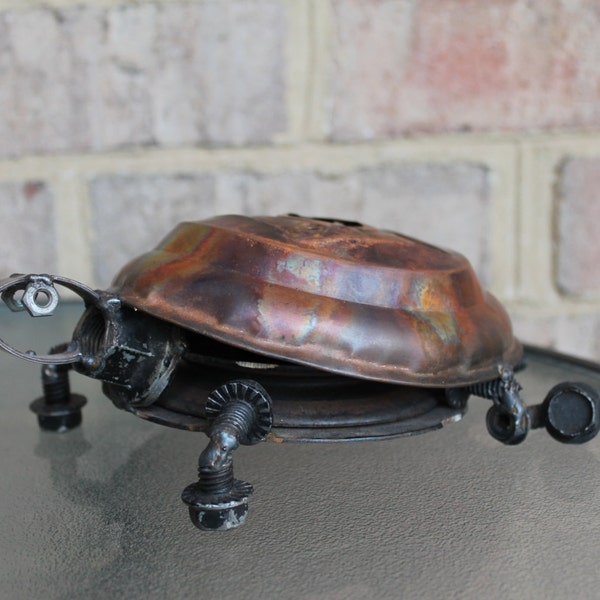 Speedy the Box Turtle, Recycled Metal Art Sculpture