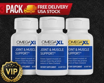 Omega XL 60 capsule molli, confezione da 3 – Integratore di olio di cozze dalle labbra verdi