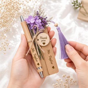 Personalized Teacher Gift, Custom Wooden Pen and Bookmark Set, Teacher Appreciation Gift, Back to School Gift, Tutor Gift