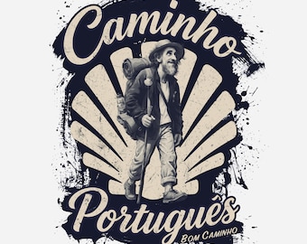 Classic Pilgrim T-Shirt | Camino Portuguese Pilgrim Tee | Spiritual Traveller Gift | Camino de Santiago Shirt