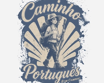 Pilgrim Girl T-Shirt | Camino Portuguese Pilgrim Tee | Spiritual Traveller Gift | Camino de Santiago Shirt