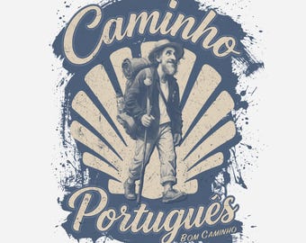 Classic Pilgrim T-Shirt | Camino Portuguese Pilgrim Tee | Spiritual Traveller Gift | Camino de Santiago Shirt