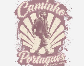 Modern Pilgrim T-Shirt | Camino Portuguese Pilgrim Tee | Spiritual Traveller Gift | Camino de Santiago Shirt