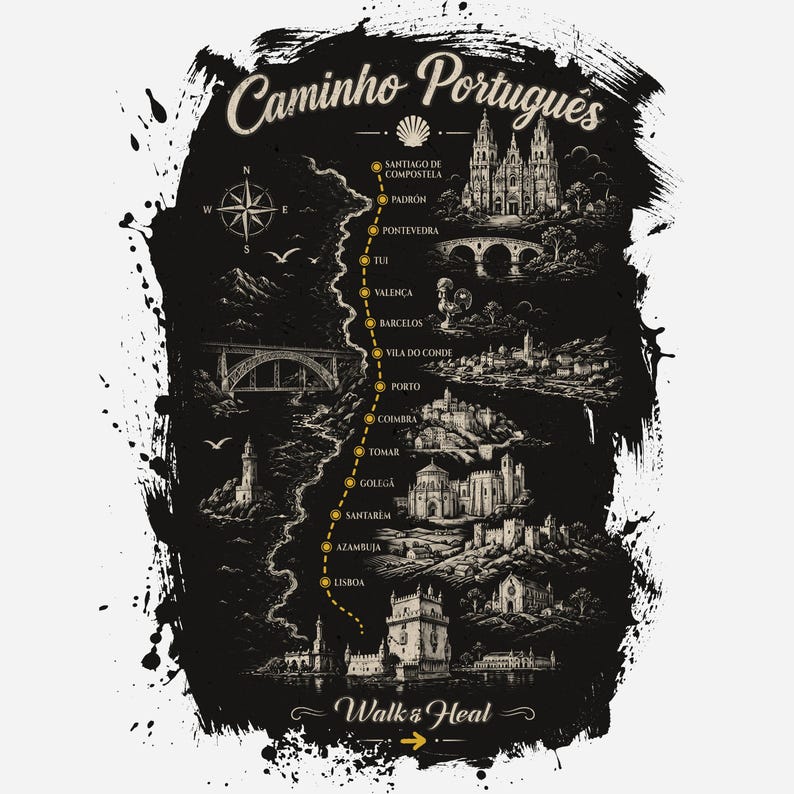 The Pathfinder T-Shirt | Camino Portuguese Pilgrim Tee | Spiritual Traveller Gift | Camino de Santiago Shirt image 6