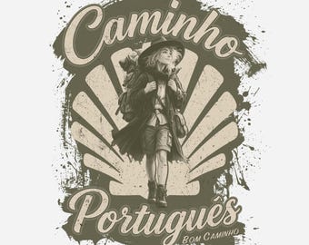 Boho Pilgrim T-Shirt | Camino Portuguese Pilgrim Tee | Spiritual Traveller Gift | Camino de Santiago Shirt