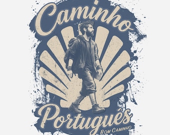 Modern Pilgrim T-Shirt | Camino Portuguese Pilgrim Tee | Spiritual Traveller Gift | Camino de Santiago Shirt