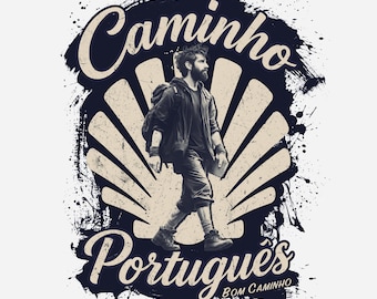 Modern Pilgrim T-Shirt | Camino Portuguese Pilgrim Tee | Spiritual Traveller Gift | Camino de Santiago Shirt