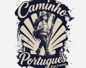 Pilgrim Girl T-Shirt | Camino Portuguese Pilgrim Tee | Spiritual Traveller Gift | Camino de Santiago Shirt