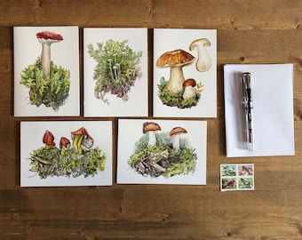 Alaska Mushrooms - Set of five blank greeting cards