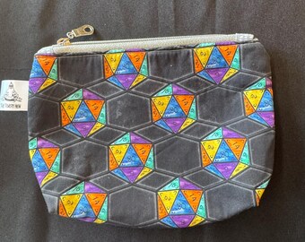 Notion Pouch for Knitting | Crochet | Embroidery | Cross Stitch | Sewing | Coin purse | dnd d20 dice