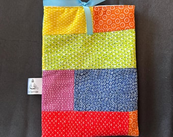 Kindle e-reader book sleeve case pouch - rainbow patchwork stripes