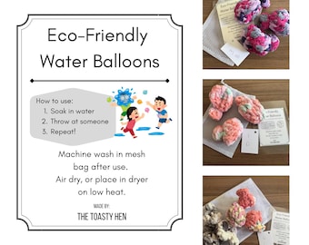 Reusable Crochet Water Balloons – Eco-Friendly Summer Fun for Kids & Adults – Soft, Absorbent, Machine Washable – Water Play Toy