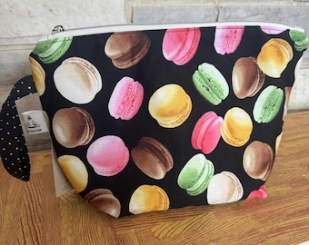 Project Bag for Knitting | Crochet | Embroidery | Cross Stitch | Sewing | macaroons pastry cookie