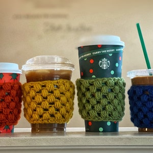 Choose your color! Handmade Crochet Cup Cozy