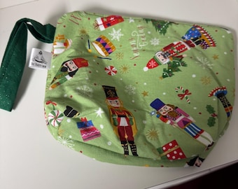 Project Bag for Knitting | Crochet | Embroidery | Cross Stitch | Sewing | Christmas holiday nutcracker