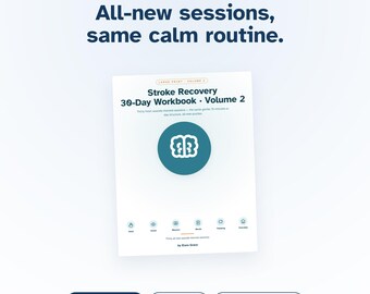 Stroke Recovery 30-Day Workbook Volume 2 | Large Print Seaside Brain Rehab (PDF)