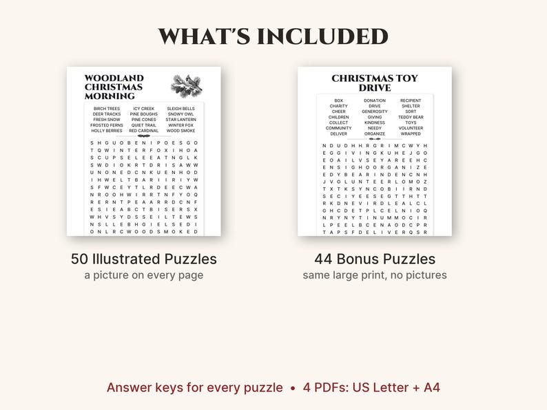 What is included: the illustrated book and the bonus puzzles