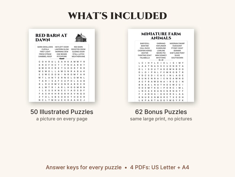 What is included: the illustrated book and the bonus puzzles