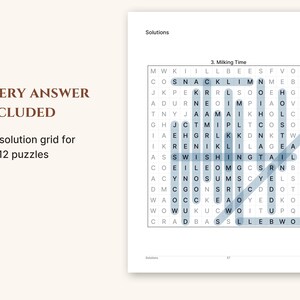 An answer key page with highlighted words
