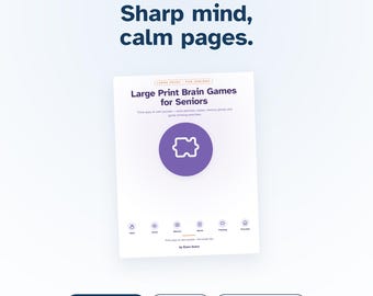 Large Print Brain Games for Seniors | 130+ Page Puzzle Book (Digital Download)