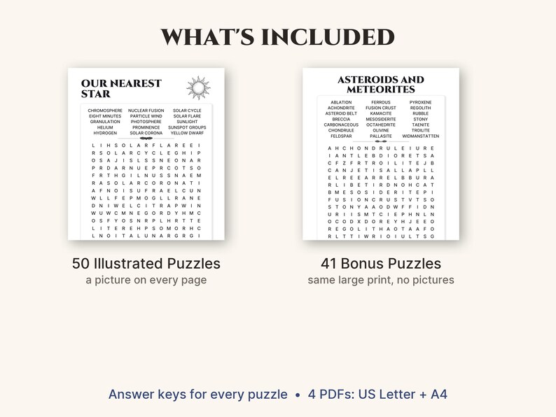 What is included: the illustrated book and the bonus puzzles