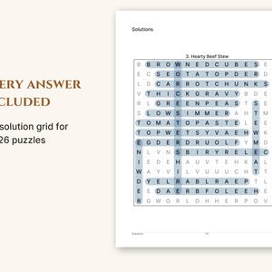 An answer key page with highlighted words