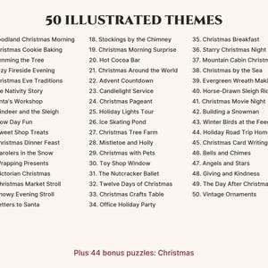 The list of illustrated puzzle themes