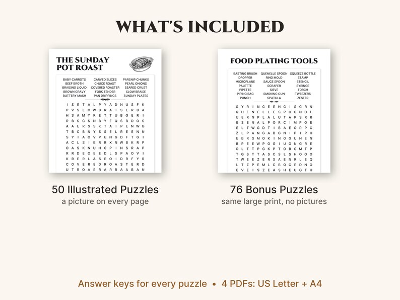 What is included: the illustrated book and the bonus puzzles