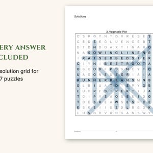 An answer key page with highlighted words