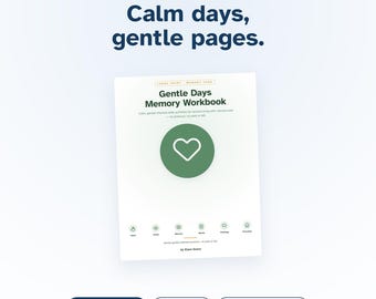 Gentle Days Memory Workbook | Large Print Dementia Activities (PDF Download)