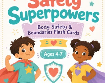 Body Boundaries Flashcards for Kids | Consent Education & SEL Play Therapy | Safe Touch Printable | Child Safety Worksheets Ages 4-7