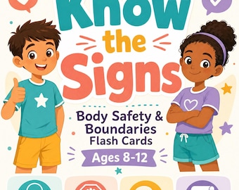 Body Safety Flashcards for Tweens | Consent & Boundaries Education | Grooming Prevention Activity | SEL Social Skills Printable | Ages 8-12