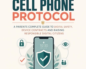 Teen Cell Phone Contract & Digital Safety Guide | Screen Time Rules Printable | Internet Safety for Kids | Parent Phone Agreement | 42 Pages