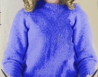 Modelo de Tricô Elegância Clássica em PDF para Download Instantâneo - Suéter Infantil Unissex com Mangas Raglan e Decote Redondo ou em V - Nº 13 Dinah