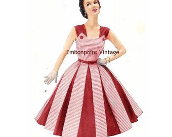 Plus Size (or any size) Vintage 1949 Dress Sewing Pattern - PDF - Pattern No 3 Nora