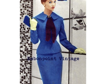 Vintage Sewing Pattern 1956 Skirt Suit PDF Plus Size (or any size)  - Pattern No 4 Candy 1950s 50s Patterns Instant Download Rockabilly