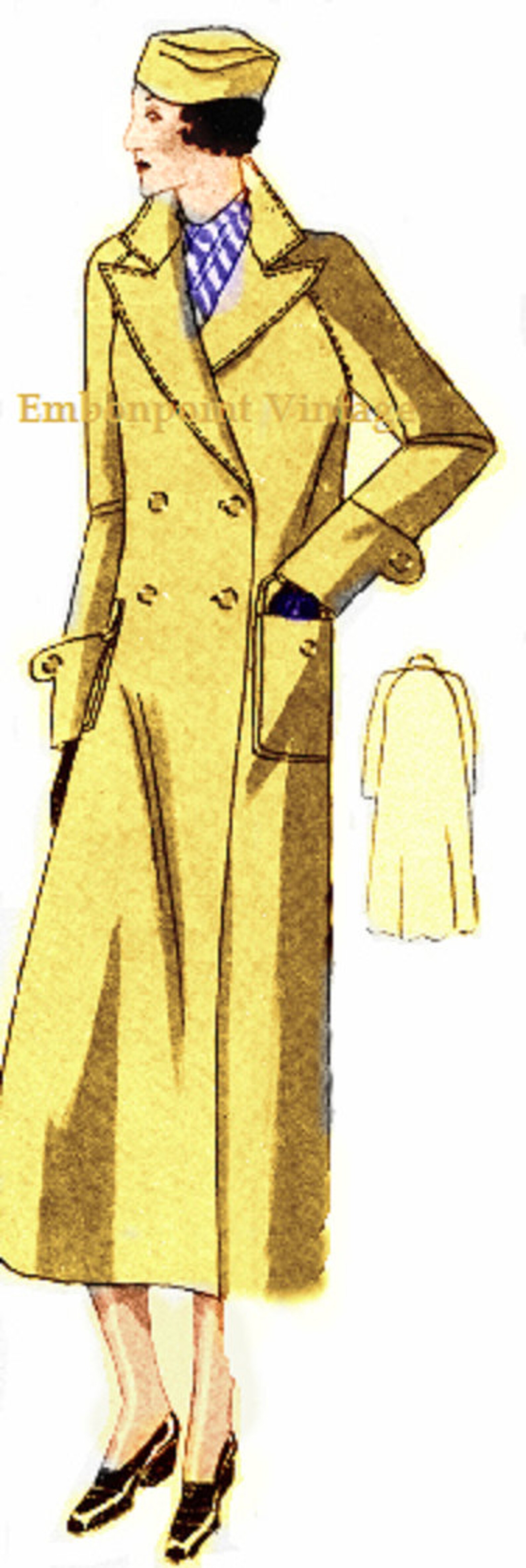 Plus Size or Any Size 1934 Vintage Swing Coat Sewing Pattern Etsy