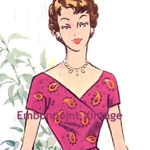 Plus Size or any size Vintage 1950s Dress Pattern PDF Pattern No 62 Wanda image 2