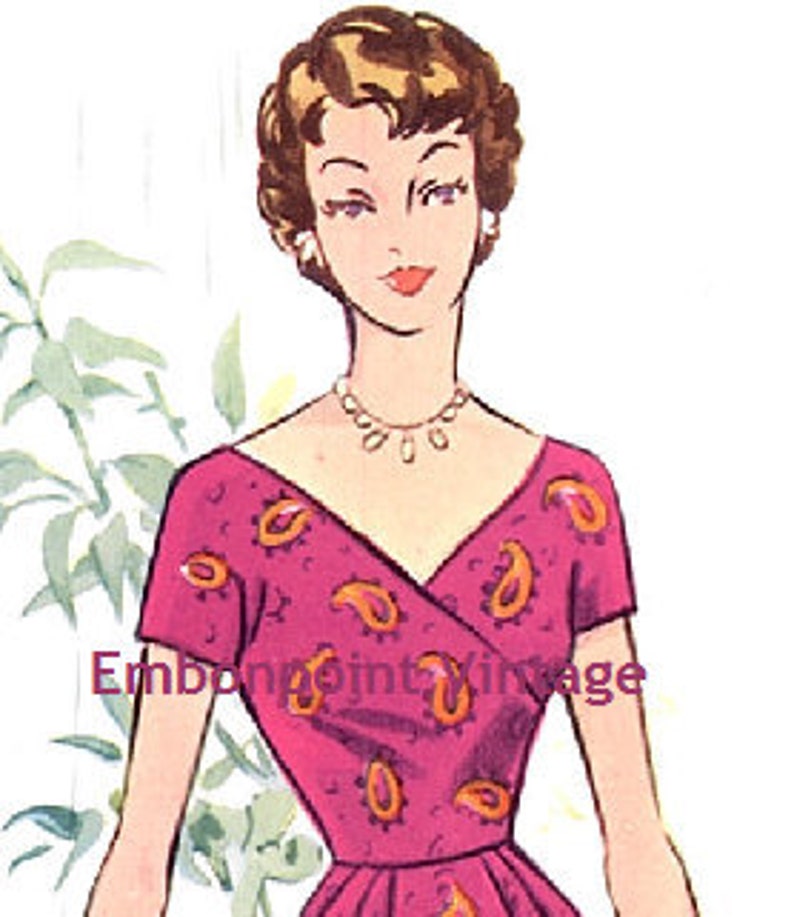 Plus Size or any size Vintage 1950s Dress Pattern PDF Pattern No 62 Wanda image 2