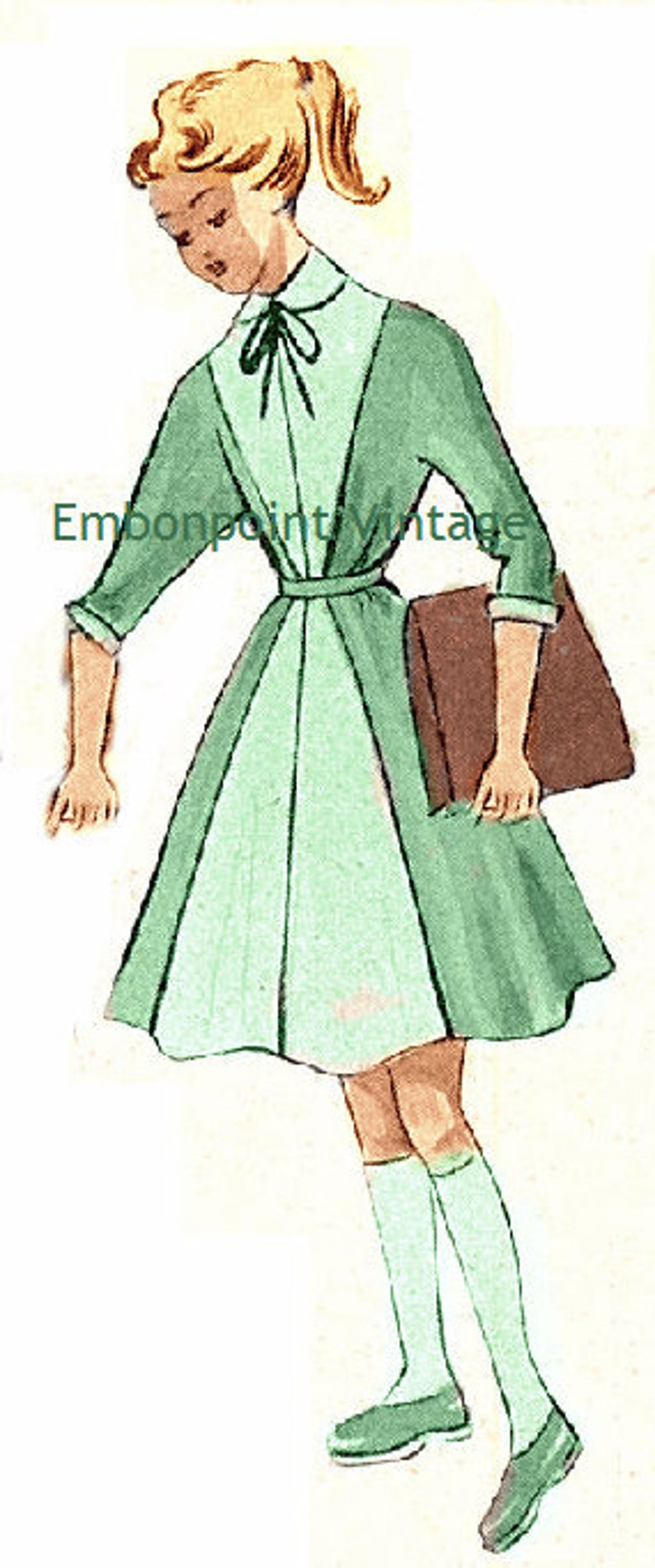 Plus Size or any size Vintage 1949 Girls' School Uniform Sewing Pattern PDF Pattern No 110 Polly 1940s 40s 1950s 50s image 3