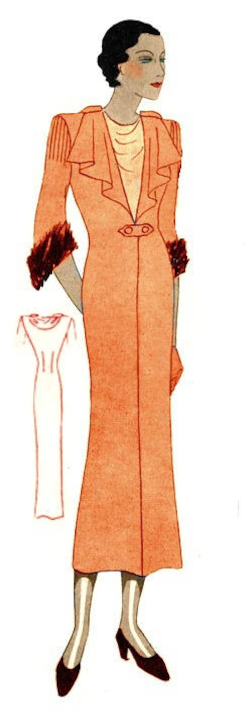 Plus Size Retro Pattern Plus Size or Any Size Vintage 1934 Dress Sewing Pattern PDF Pattern ...